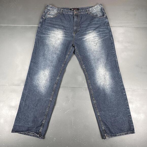 Enyce Other - Enyce Jeans Mens 44x34 Blue Dark Wash Baggy Relaxed Wide Leg Street Smoke Rising